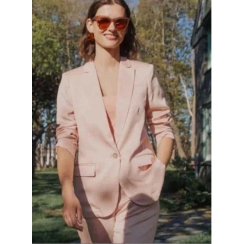 J. Crew Alfie Blazer in Gramercy Twill Blazer Women 20 Pink Single Button Jacket